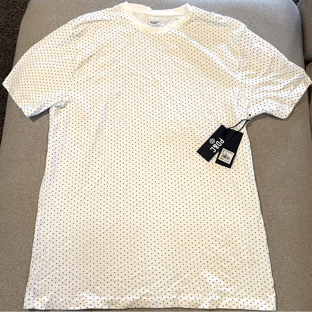 PD&C Black and White Polka Dot Men’s Athletic Tee